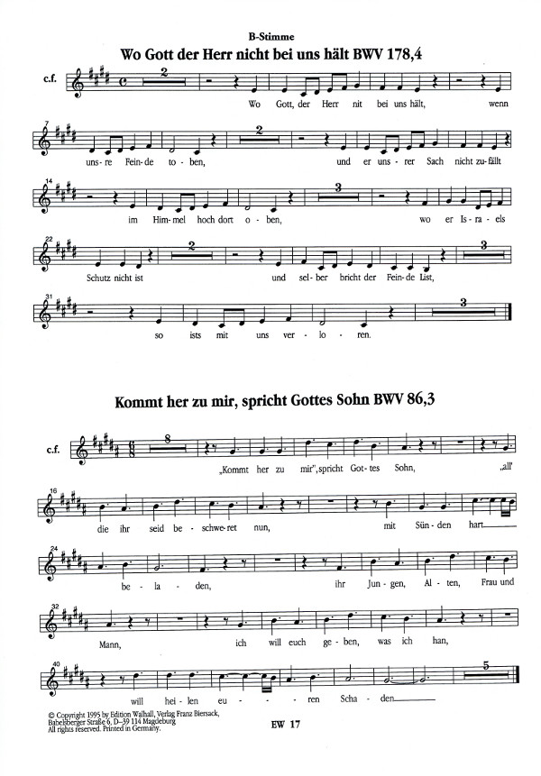 Bach, Johann Sebastian (Eisenmann) 6 Choräle aus den Kantaten 