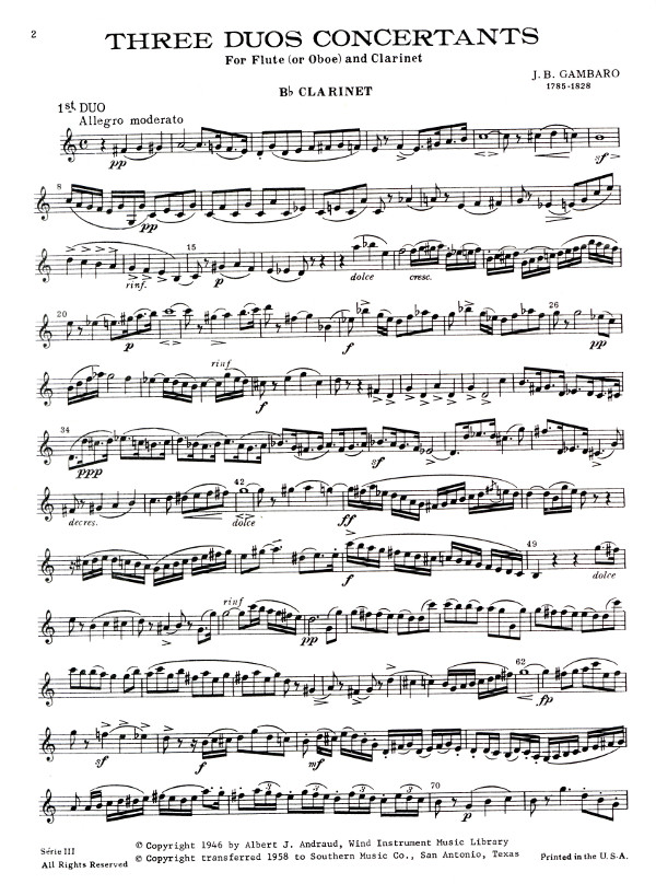 Andraud, Albert J. (Arr) Duos Concertants Volume 3 für Flöte (Oboe