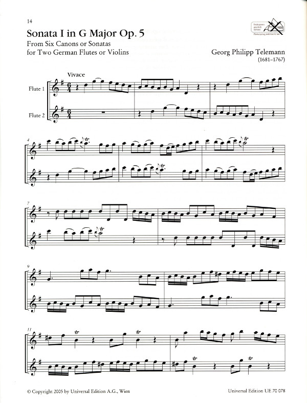 Clardy, Mary Karen (Hrsg) Classic Duets for Flute Band 2. Spielpartitur. Notenfachgeschäft