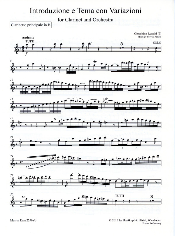 Rossini, Gioacchino (Pfeffer) Introduktion, Thema und Variationen in